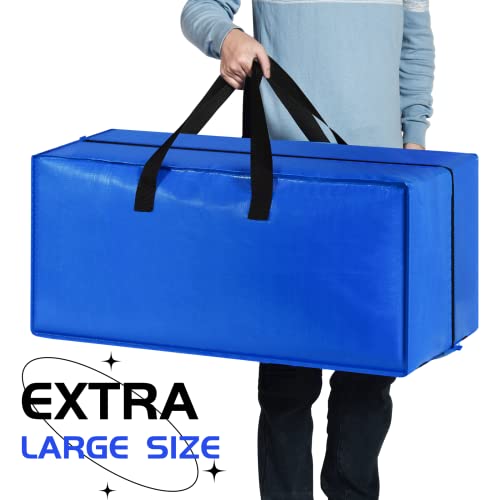 Heavy Duty Large Storage Bags, XL Blue Moving Bags for College Dorm