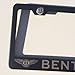 Matte Black Laser Engraved Bentley Stainless Steel USA License Plate Frame With Engraved Steel Logo Screw Cap Combo 12.25