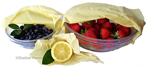 image for BEESWAX FOOD WRAPS NO DYES - PREMIUM GRADE, Reusable, Sustainable, Org