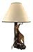 Zeckos `Champion` 12 Point Buck Table Lamp with Deer Printed Shade Western Décor