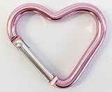 Heart Shaped Gift Aluminum Alloy Carabiner Hook Snap Clip Key Holder Keyhain Tool Party Favors Camping Hiking Backpack Accessory Pastel Color Assortment (Pastel Pink, 1 Piece)