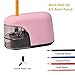 Electric Pencil Sharpener, Auto Stop, Perfect for Artist, Student, Supplies for Classroom/Office/Home, for 6.5-8mm diameter Pencils. (Pink+Battery(4 pcs))
