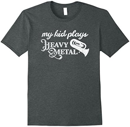 Mens Tuba Band Mom shirt for Women My Kid Plays Heavy Metal Shirt Medium Dark Heather