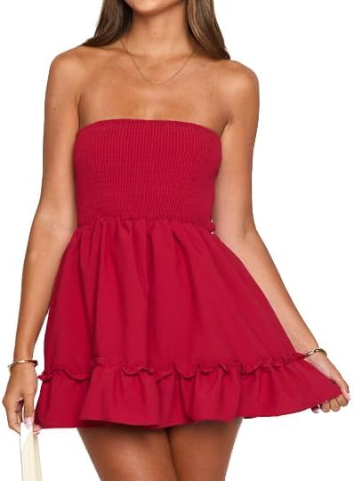 red cotton tube dress AKOK Red Cotton Red Tube Dress