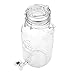 4 Liter/ 1 Gallon Mason Jar Drink Dispenser - Glass Beverage Dispenser with Spigot, Bail Lid Closure and Steel Handle
