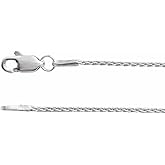 Sonia Jewels Solid 925 Sterling Silver 1mm Wheat Chain Necklace Secure Lobster Clasp Closure 16"