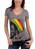 Bob Marley - Rasta Tam Womens T-Shirt in Asphalt, Size: X-Large, Color: Asphalt