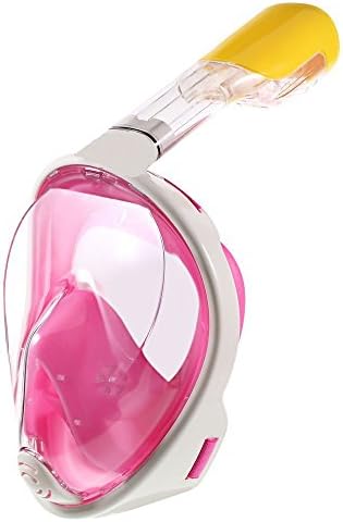 Snorkel Mask Full Face 180°View with Anti-fog and Anti-leak Technology-Cutting-edge Easy Breathing Design Perfect for Adults and Youth-Innovative No-mouthpiece Tubeless Design Prevents Gag Reflex