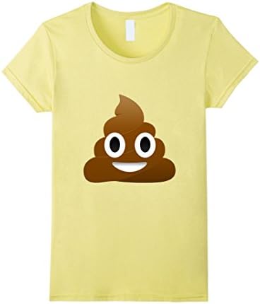 Womens Poop, Pile of Poo, Smiling Poop Emoji T-shirt Small Lemon
