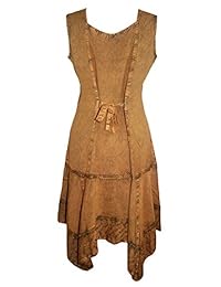 1015 Dr Agan Traders Gypsy Peasant Funky asimétrico dobladillo corto vestido