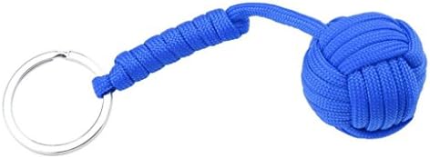 geshiintel Cord Strand Fist Outdoor Self Defense Keychain Military Ball Tools - Blue