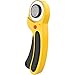 iCooker 45mm Rotary Cutter [Free 4-Pack Blades] Professional Craft Tool Set - Best for Paper, Fabric and Quilting, Sewing, Scrapbooking, Seamstress and Tailors [Yellow]