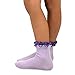 TeeHee Little Girls Cotton Double Ruffle Crew Socks 6 Pair (6-8 Years, Solid_Ruffle)