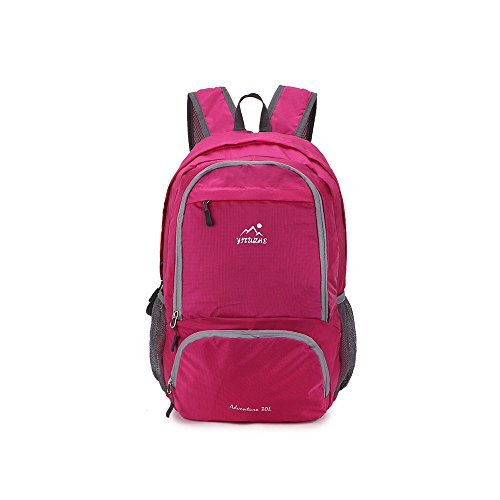 30L Packable Lightweight Daypack-Backpack for Camping,Travel and Daily Usage (Red)