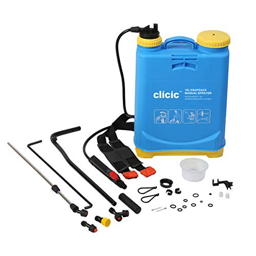 CLICIC Backpack Sprayer 4 Gallon (16L) - Knapsack Manual Hand Pump Sprayer for Garden Lawn Yard Farm - Thumbnail 5