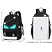 Anime Backpack Luminous Backpack Men School Bags Boys Girls Cartoon Bookbag Noctilucent USB Chargeing port&anti-theft Daybag Women (Evil eye)