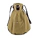 BMC Womens Khaki Gray Textured Canvas Double Top Handle Lightweight Shoulder Tote Travel Shopper Handbag