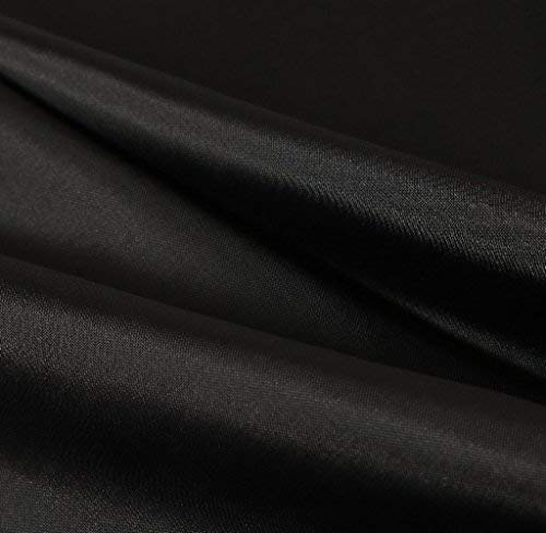 Waterproof Shower Curtain, Mildew-Free Bathroom Curtain with Plastic 12 Hooks, Polyester Fabric, Width 180 x Length 200 cm (Black)