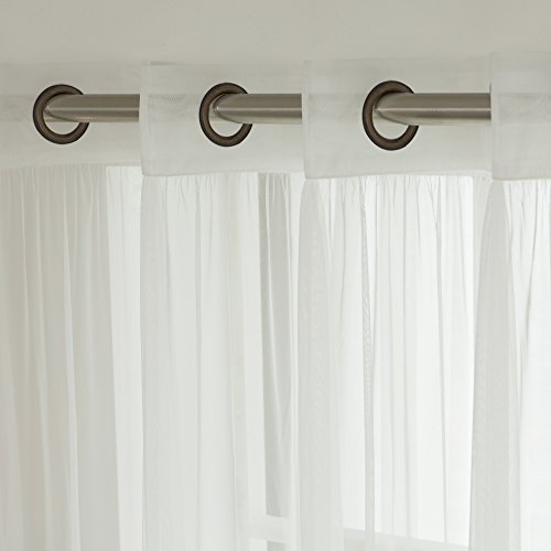 Best Home Fashion Tulle Sheer Lace Curtains Antique Bronze Grommet