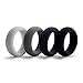AVEN Mens Silicone Wedding Ring - 4 Rings Pack - 8.7mm Wide(2mm Thick)-Black, Gray, Light Gray,Navy