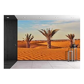 Palm Trees and Sand Dunes in The Sahara Desert, Merzouga, Morocco - Removable Wall Mural | Self-Adhesive Large Wallpaper - 66x96 inches