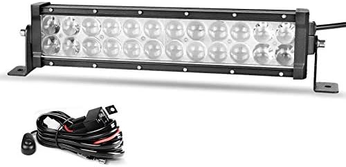 AUTOSAVER88 LED Light Bar 16 Inch LED Work Light 4D 144W with 8ft Wiring Harness Kit, Straight Fish Eye Lens 12000Lumens Offroad Automotive Spot & Flood Combo Beam AUTOSAVER88 LED Light Bar 16 Inch LED Work Light 4D 144W with 8ft Wiring Harness Kit, Straight Fish Eye Lens 12000Lumens Offroad Automotive Spot & Flood Combo Beam