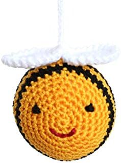 Bee hanging baby gym toy, crib toy, shower gift, organic, crochet, baby rattle, hanging toy, newborn gift