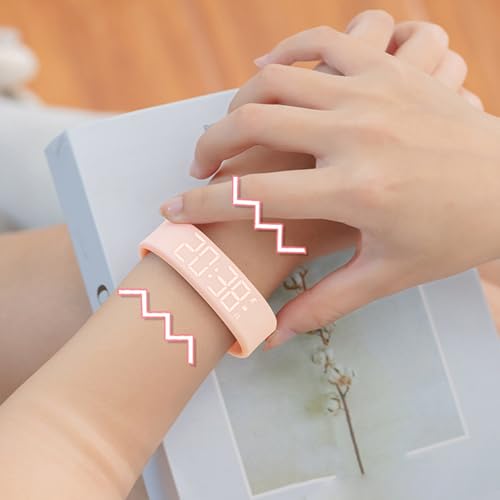 Alarm Clock Watch, Wake-Up Alarm, Silent Vibration Wake Up Wristband, Wearable Silent Alarm Clock with Adjustable Strap for Men and Women, 1Pcs Black