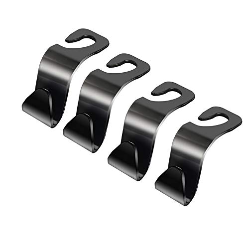 OPKALL Car Hooks,Car Seat Headrest Hooks Universal Seat Headrest Hanger for Purse,Grocery Bags,Handbag(4 Pack)