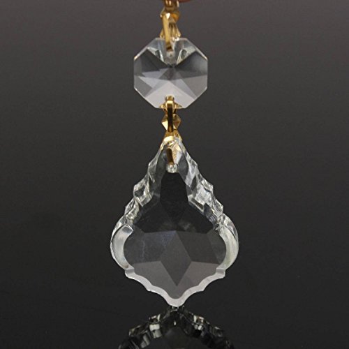 Bazaar 10 Pcs Clear Crystal Glass Maple Leaf Lamp Prisms Part Decoration Pendant Hanging 38x26mm