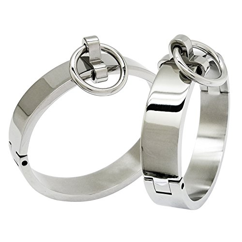 Stainless steel wrist ankle cuffs with removable O ring (H049P 70MM POLISHED)