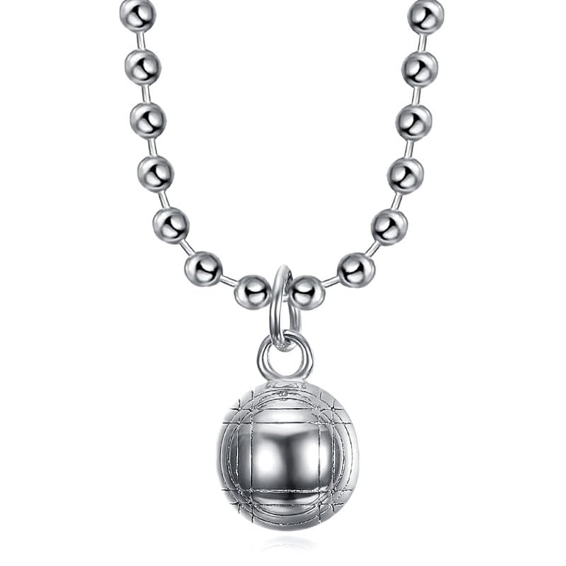 BOBIJOO JEWELRY - Pendant pétanque Ball and Chain Stainless Steel Silver