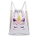 Xiaowli Unicorn Sequin Drawstring Backpack Mermaid Sequin Bag Magic Reversible Glittering Bag Unicorn Gift for Girls Boy