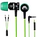 GranVela G10 Hammering Gaming Earphones in-Ear Noise-isolating Bass Headphones with Microphones Earbuds, Green