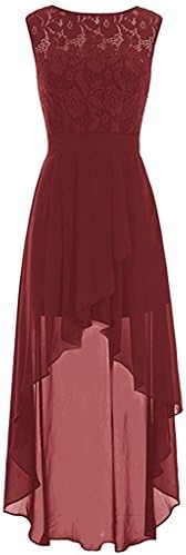 TalinaDress Womens Hi-Lo Chiffon Lace Bridesmaid Dress Prom Gown T085LF Burgundy US4