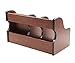 PAG Wood Desk Organizer Office Supplies Caddy 3 Upright File Holder with Drawer,Brown