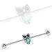 (3PCS) Antique Synthetic Opal Turtle,Turquoise Owl,Lucky Elephant Industrial Barbells14G