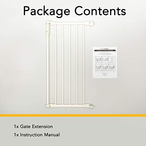 North States 15" Extension for Soft White Deluxe Décor Baby Gate: Expands your gate up to 87" for extra wide spaces (Adds 15" width, Soft White) - Thumbnail 6