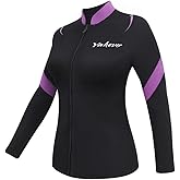 INTBOSS Wetsuit Top Men,2mm Mens Wetsuit Top 3mm Long Sleeve Wetsuit Jacket Men Front Zip Warm Wets Suit Jackets for Men Stretch Mens Wetsuit Top