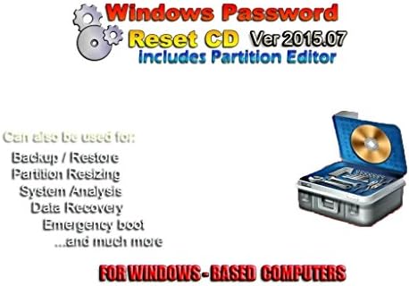 Recovery Boot Password Reset CD Plus for Windows XP, Vista, 7, 8 (All Versions of Windows)