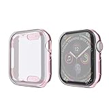 amBand Compatible for Apple Watch Series 4 Screen Protector 44mm, Full Cover TPU Case Bumper Compatible for iWatch Series 4 Rose Gold