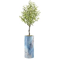 SIGNWIN Olive Tree with Blue & Tan Watercolor Granite Effect Vase Geometric Rocky Minimalism Zen Relax/Calm Multicolor Ultra for Living Room, Bedroom, Office - X-Large 5 Feet (60