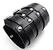 Black 9cm Wide Leather Bracelet Band Hip-hop Punk Gothic Style Leather Cuff Buckle Decoration