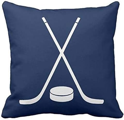 Hockey Sports Throw pillow case cover 20*20 in Navy Blue &amp; White