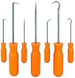 7 Piece Hook and Pick Set - Cotter Pin Puller - Straight, Angled, Hook Picks and Combination Picks, Ideal for Separating Wires, Removes Small Fuses, and O Rings, Retrieving Washers – by Katzco,