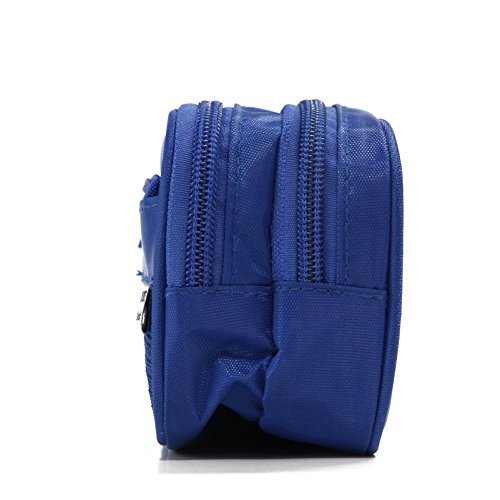 Pencil Case For Boys Girls,izBuy Canvas Pencil Pouch Portable Stylish Pen Cases Nylon Liner Pencil Bag Carrier, Medium Size,Zippered,3074 (Blue)