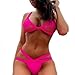 Cross1946 Sexy Lady Bikini Sets Push up Bra Bandage Swimsuit Rose Red,L