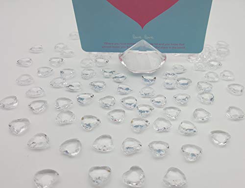 AiFanS Acrylic Heart Gems  For Table Scatter Or Table Confettiï¼Œ12mm Clear(Pack of 500Pcs)