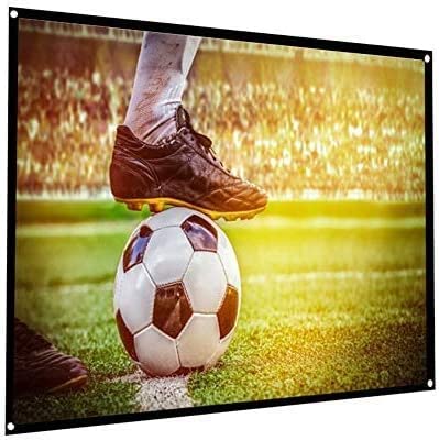 ciciglow 4:3 Foldable Projection Screen, Non-crease White Projector Curtain, Front or Back Projection, Portable Projector Screen, for Indoor Outdoor Home Theatre Backyard Cinema Travel(60 inches)