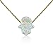 White Opal Hamsa Hand Necklace - 15 to 22 Inch Sterling Silver Box Chain